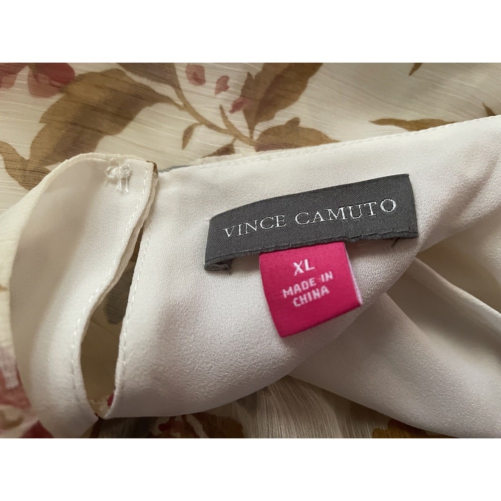 NWT Vince Camuto Oasis Bloom Pearl Ivory Floral Blouse Skirt set Summer Sz XL/16 - Picture 9 of 9